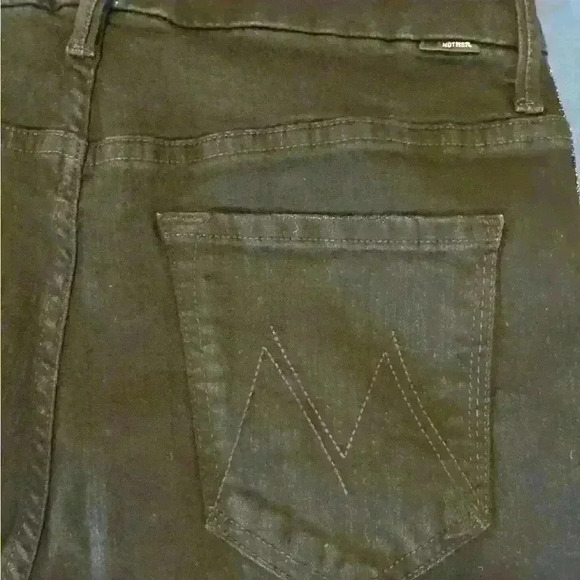 Mother High Waisted Looker Jeans Shorts Accent Black 28 Summer Glitter Frayed - Picture 4 of 6